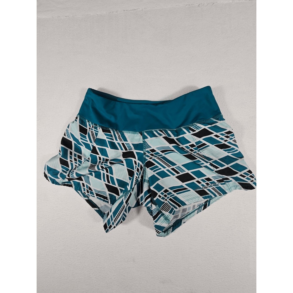 Brooks Chaser 3 Inch Running Shorts Womens XS Teal Geometric Print 221255